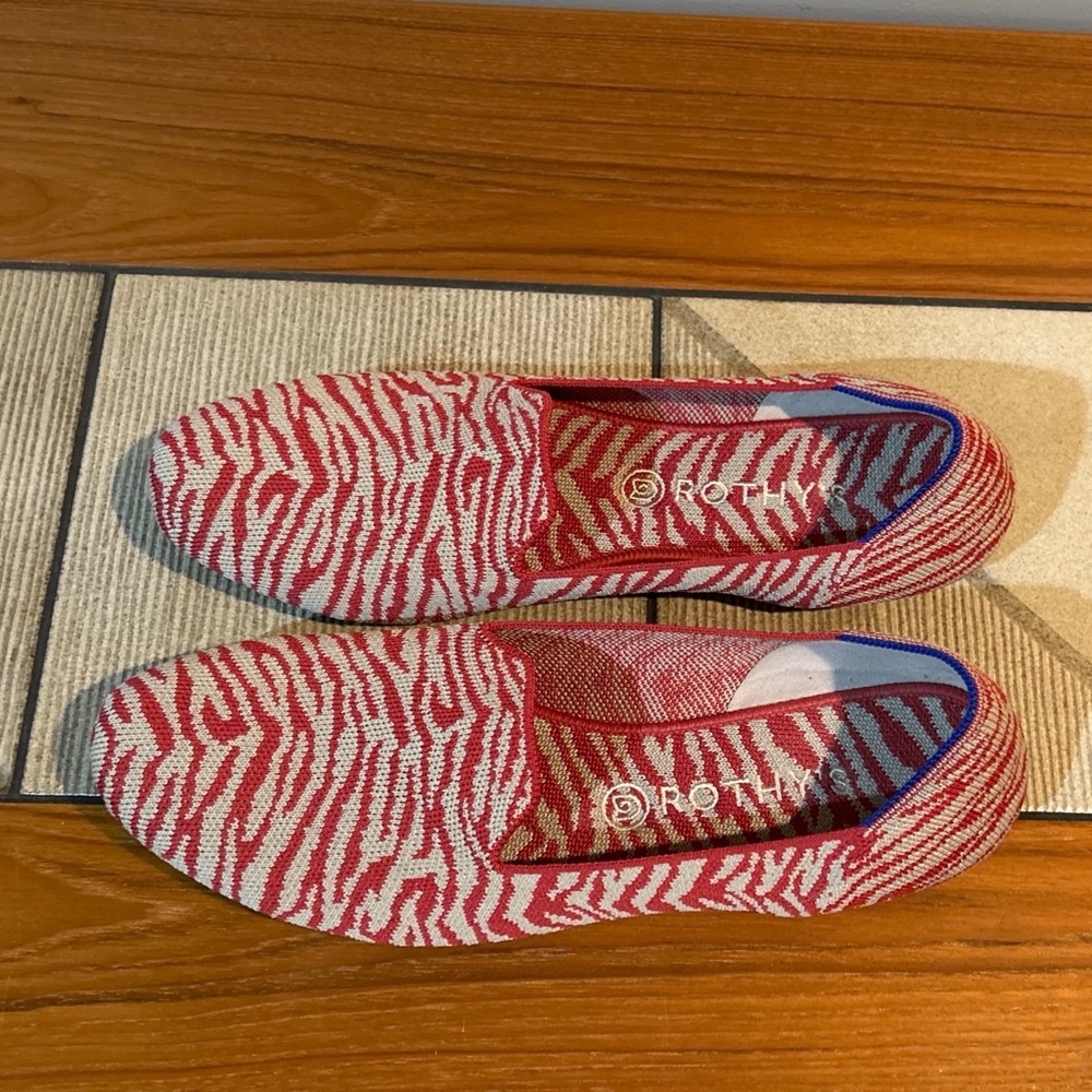 Rothy's Red and Cream Zebra Flats - Picture 2 of 4